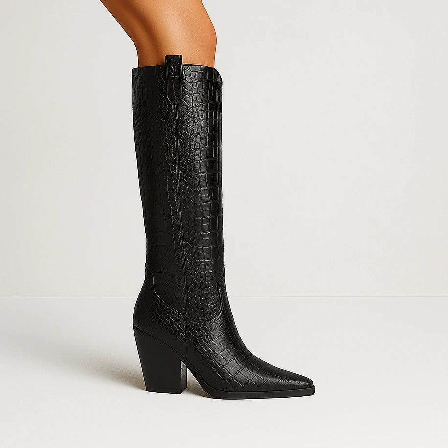 Women's Cowboy Knee High Boots with Non Slip and Cushioned