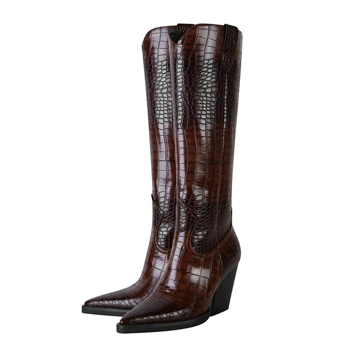 Women's Cowboy Knee High Boots with Non Slip and Cushioned