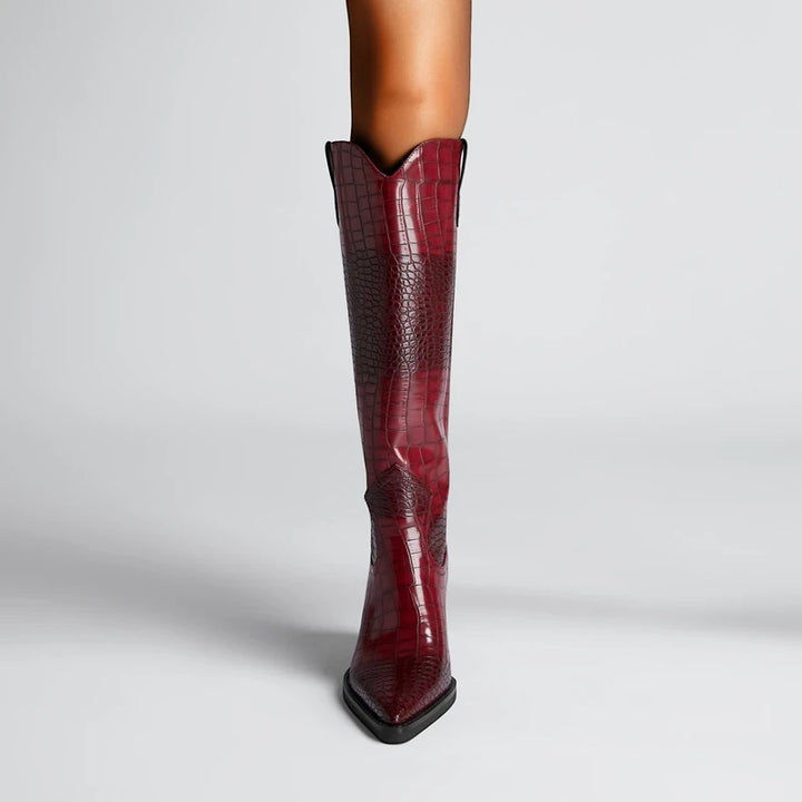 Women's Cowboy Knee High Boots with Non Slip and Cushioned