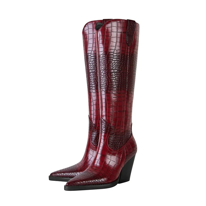 Women's Cowboy Knee High Boots with Non Slip and Cushioned