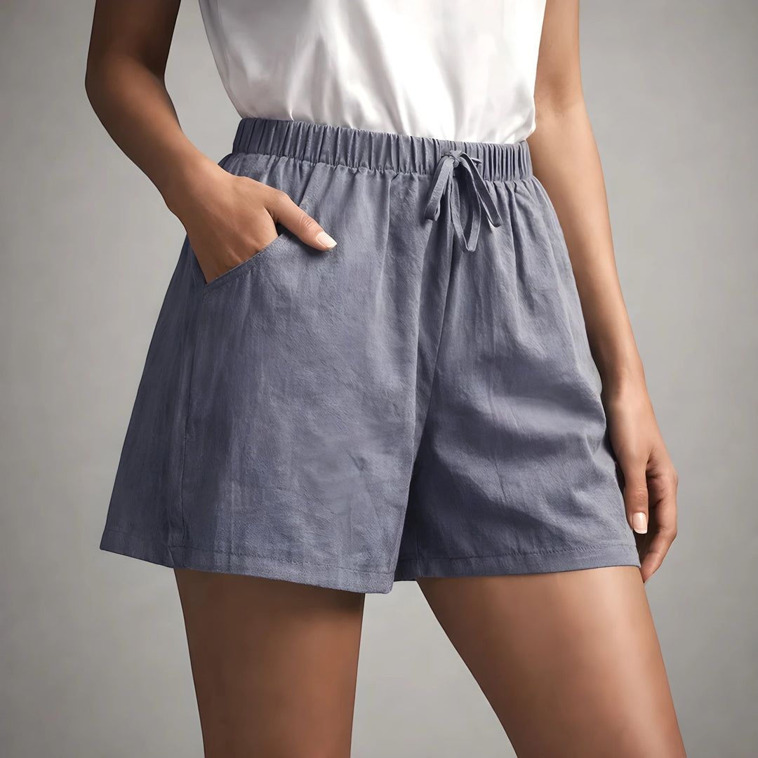 Women's High Waisted Bermuda Shorts with Double Front Pockets