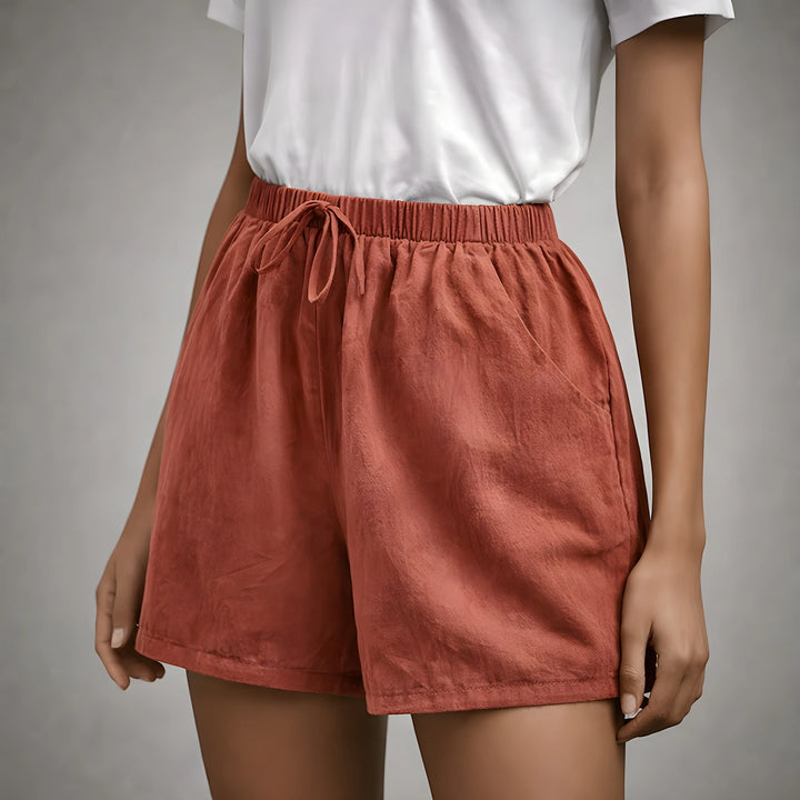 Women's High Waisted Bermuda Shorts with Double Front Pockets
