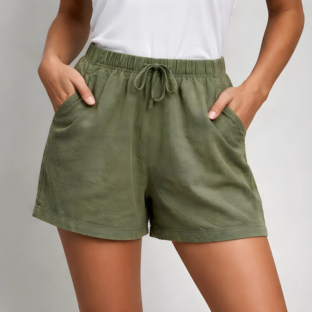 Women's High Waisted Bermuda Shorts with Double Front Pockets