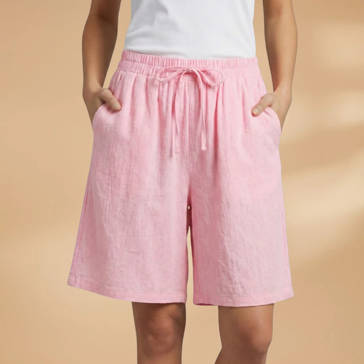 Women's High Waisted Bermuda Shorts with Drawstring