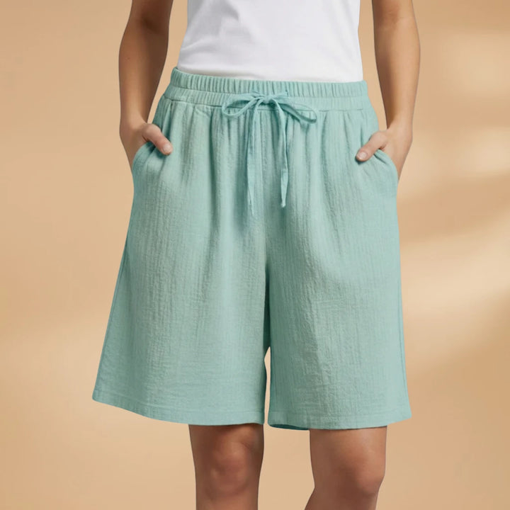 Women's High Waisted Bermuda Shorts with Drawstring