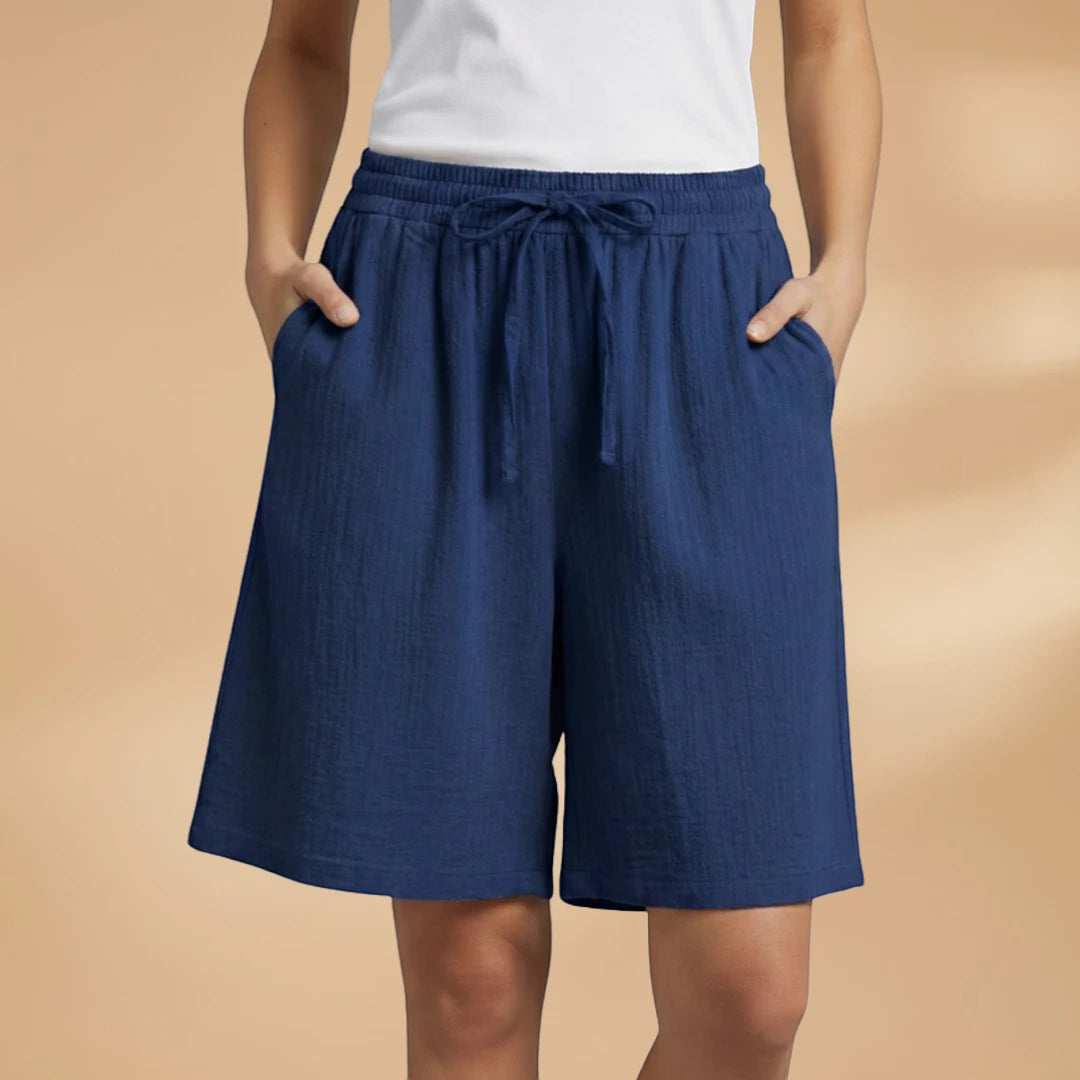 Women's High Waisted Bermuda Shorts with Drawstring