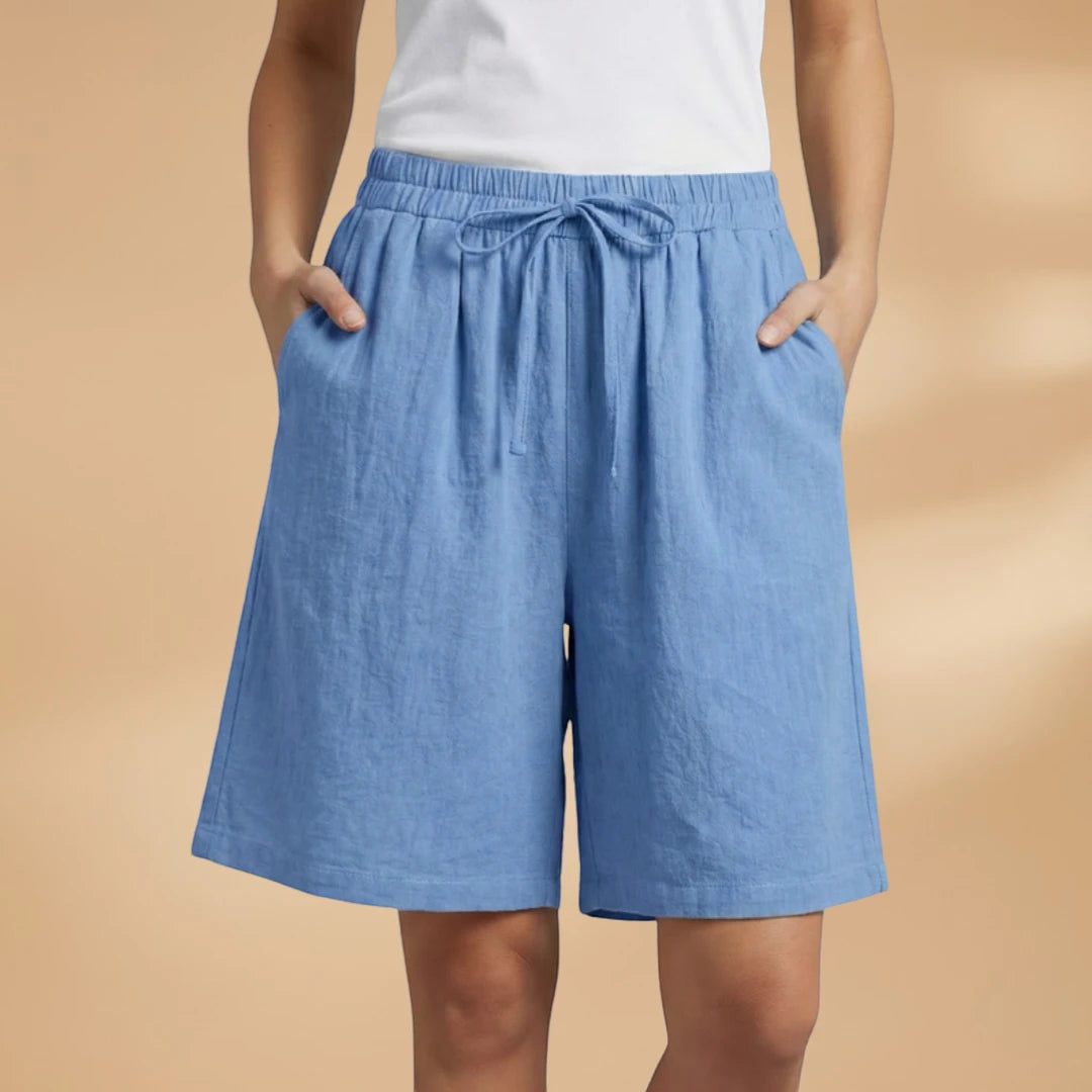 Women's High Waisted Bermuda Shorts with Drawstring