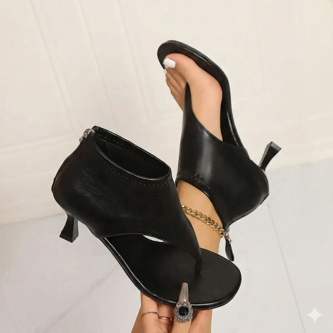 Women's Kitten Heel Open Toe Sandals with Slip Resistant Sole and Cushioned Insole
