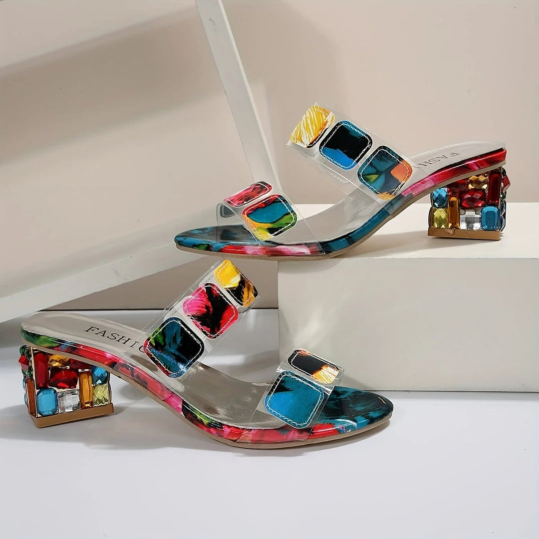 Women's Open Toe Block Heel Sandals with Slip Resistant Sole and Cushioned Insole