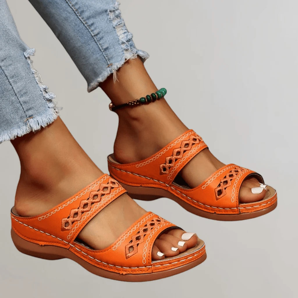 Women's Open Toe Comfortable Sandals with Slip Resistant Sole and Arch Support
