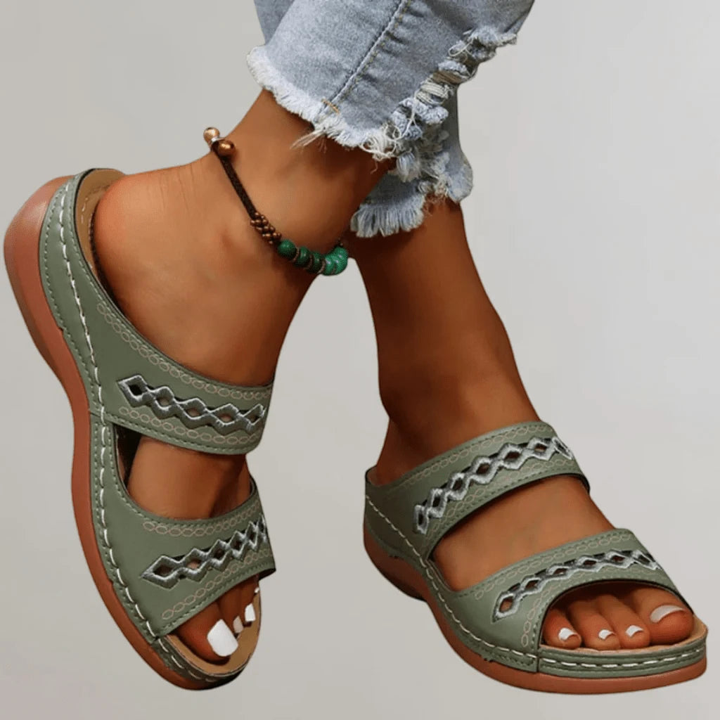 Women's Open Toe Comfortable Sandals with Slip Resistant Sole and Arch Support