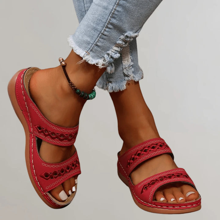 Women's Open Toe Comfortable Sandals with Slip Resistant Sole and Arch Support