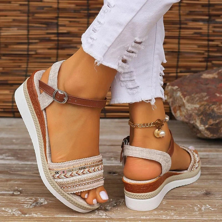 Women's Open Toe Comfortable Sandals with Slip Resistant Sole and Cushioned Insole