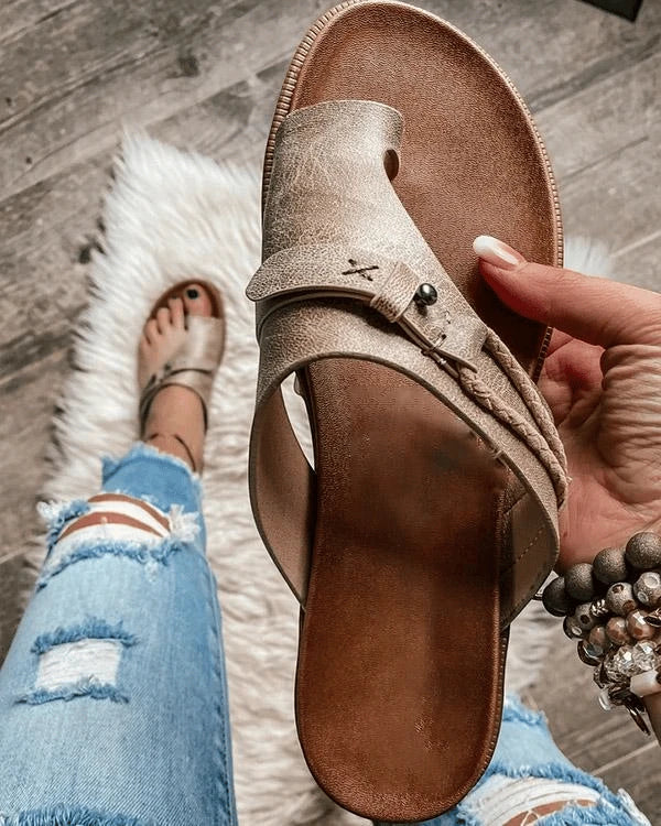 Women's Open Toe Slip On Sandals with Slip Resistant Sole and Arch Support