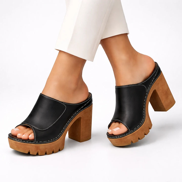 Women's Platform Casual Sandals with Slip On and Cushioned