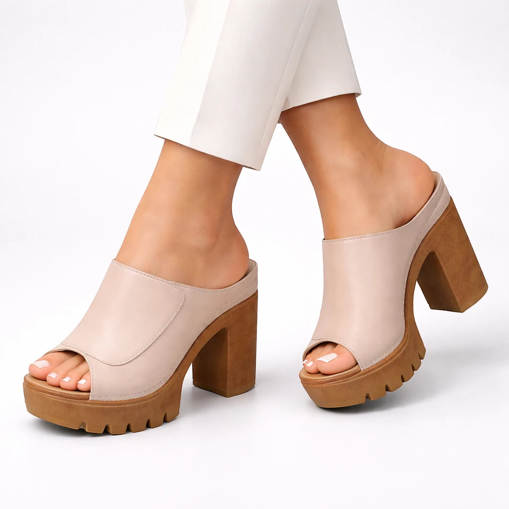 Women's Platform Casual Sandals with Slip On and Cushioned