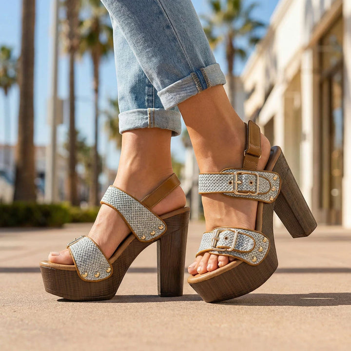 Women's Strappy Ankle Sandals with Non Slip Sole and Cushioned Insole