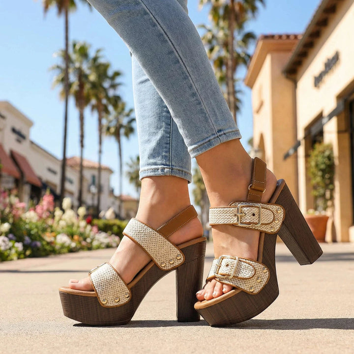 Women's Strappy Ankle Sandals with Non Slip Sole and Cushioned Insole