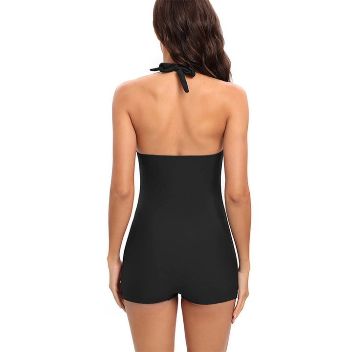 Women's Tummy Control One-Piece Swimsuit with Ruched and Shorts