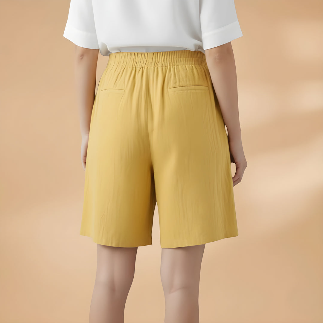 Women's High Waisted Bermuda Shorts with Drawstring