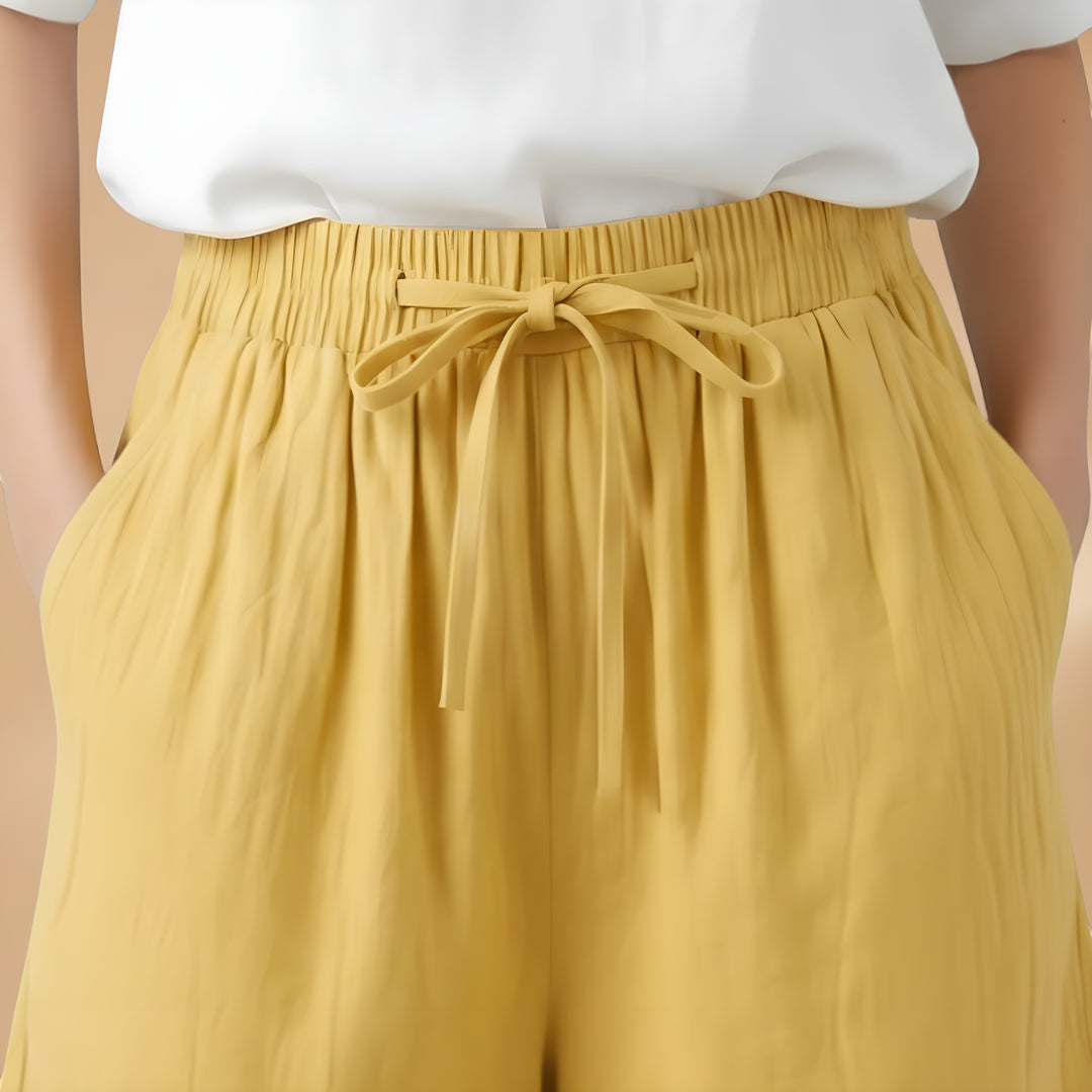 Women's High Waisted Bermuda Shorts with Drawstring