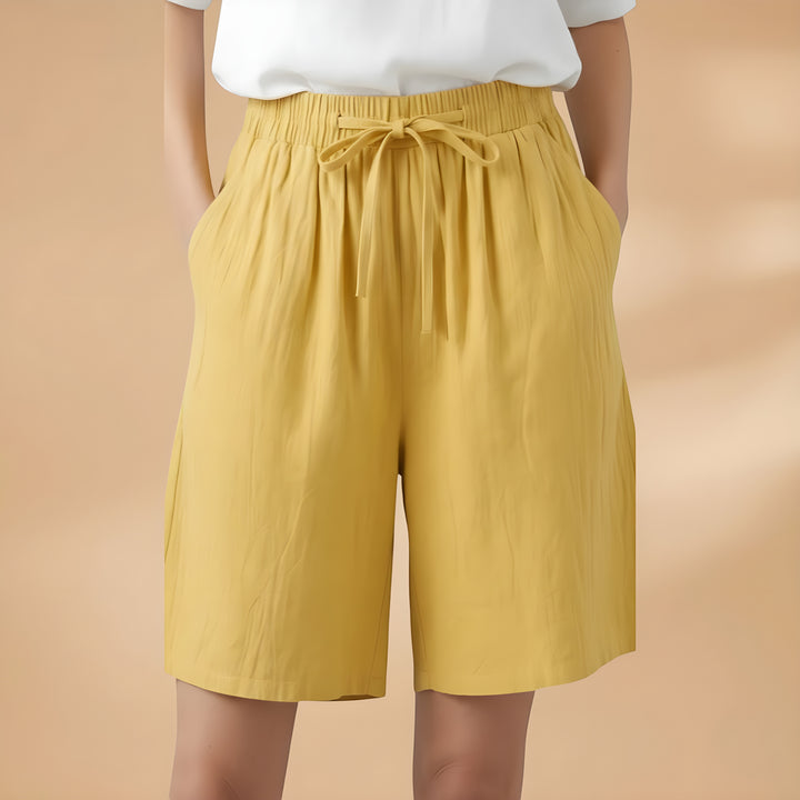 Women's High Waisted Bermuda Shorts with Drawstring