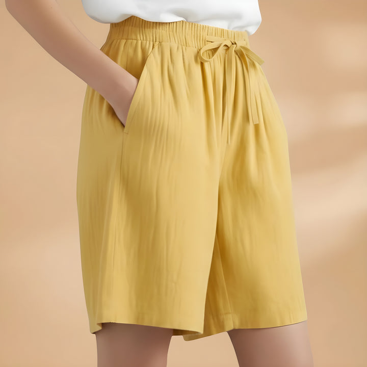 Women's High Waisted Bermuda Shorts with Drawstring