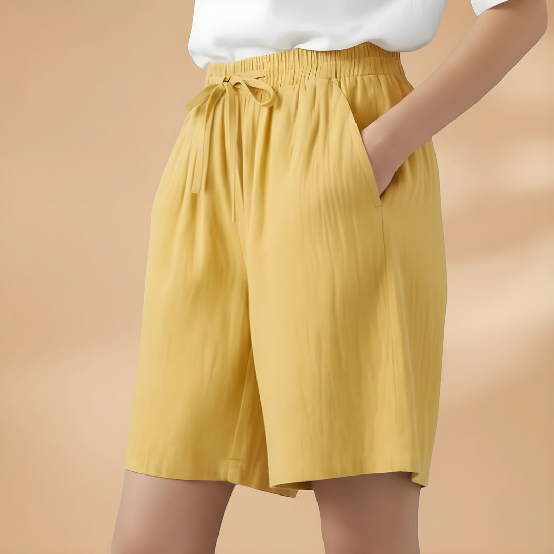 Women's High Waisted Bermuda Shorts with Drawstring