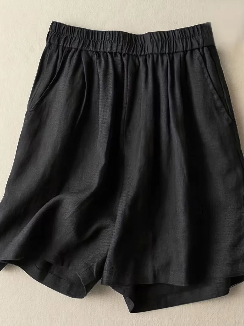 Women's High Waisted Bermuda Shorts with Elastic Waistband