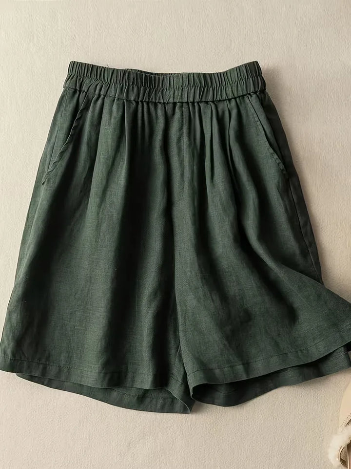 Women's High Waisted Bermuda Shorts with Elastic Waistband