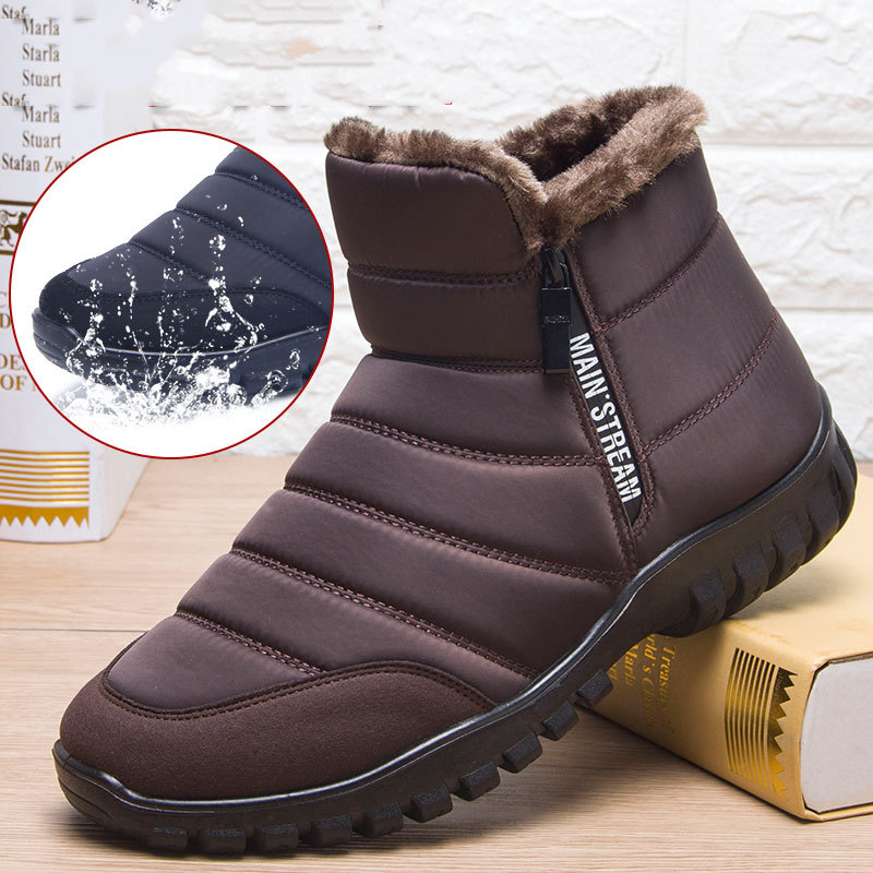 Bottines de neige zippées en coton chaud pour Hommes.